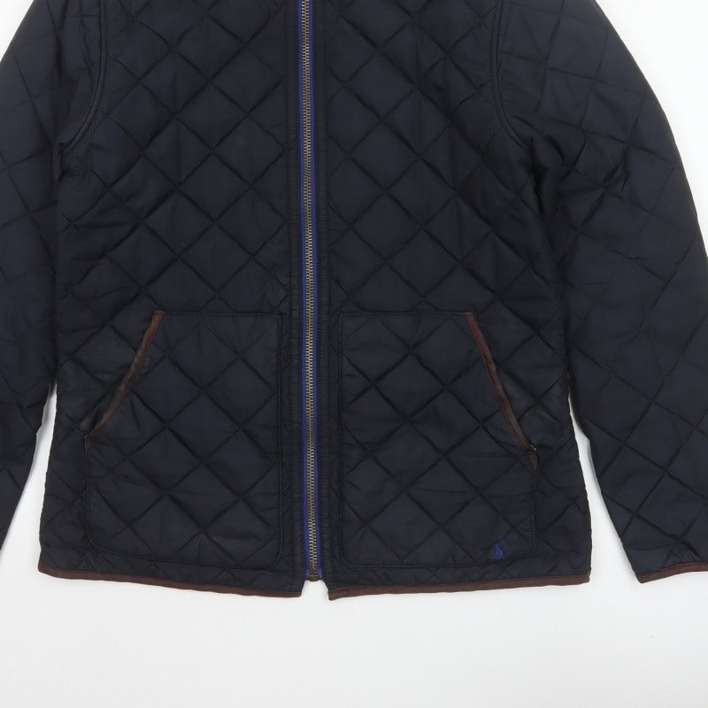 Joules Men’s Navy M Quilted Full Zip Padded Jacket Stand Collar