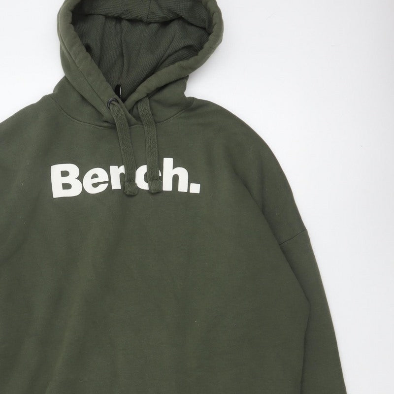 Bench Women’s Green UK 14 Pullover Hoodie Logo Fleece