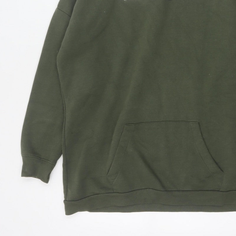 Bench Women’s Green UK 14 Pullover Hoodie Logo Fleece