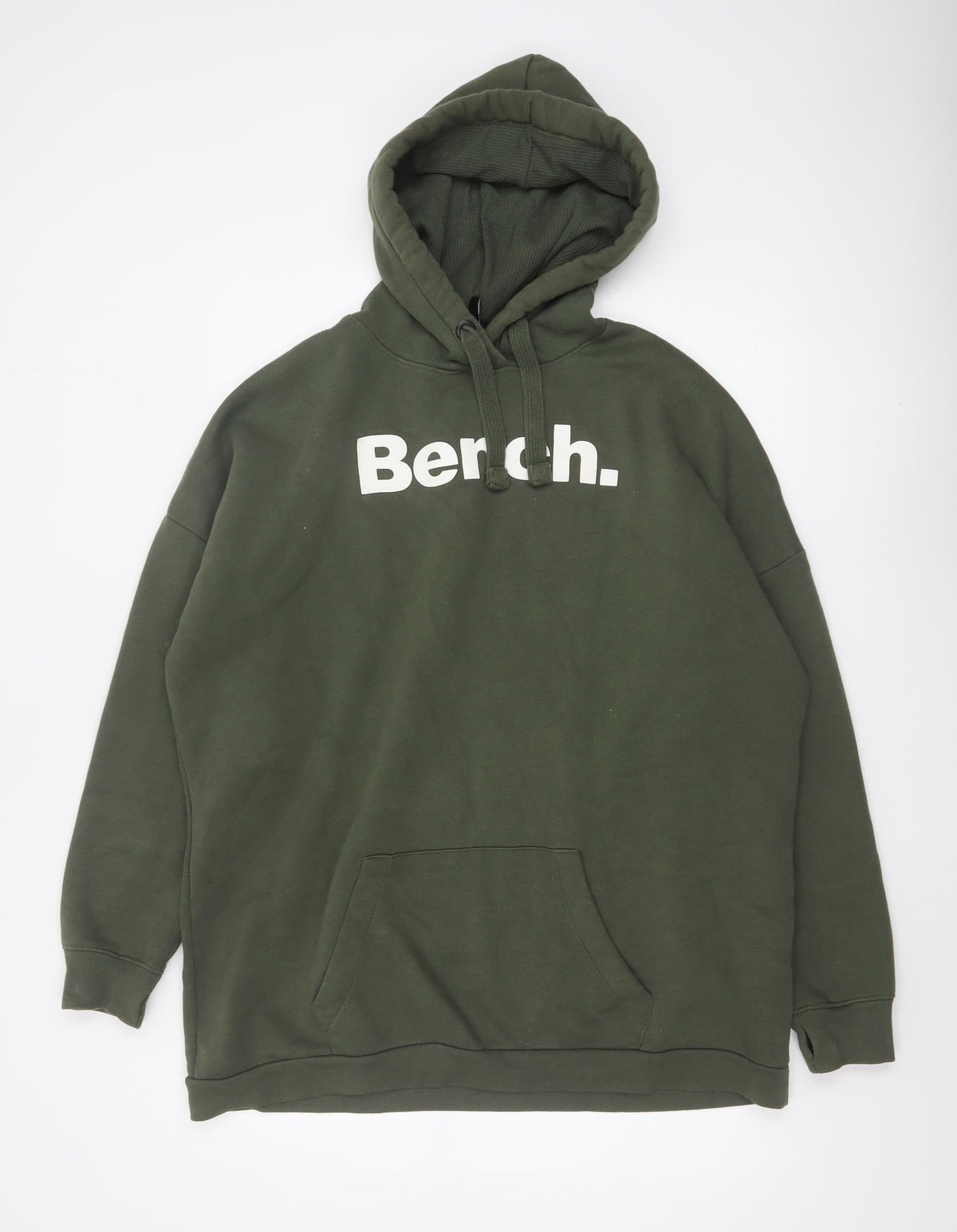 Bench Women’s Green UK 14 Pullover Hoodie Logo Fleece