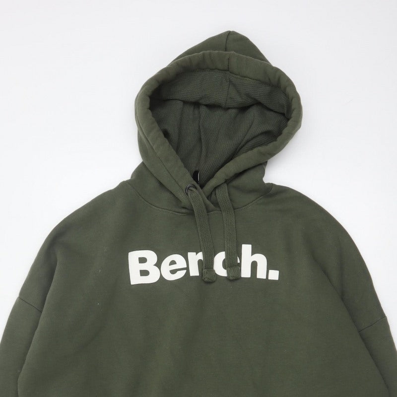 Bench Women’s Green UK 14 Pullover Hoodie Logo Fleece