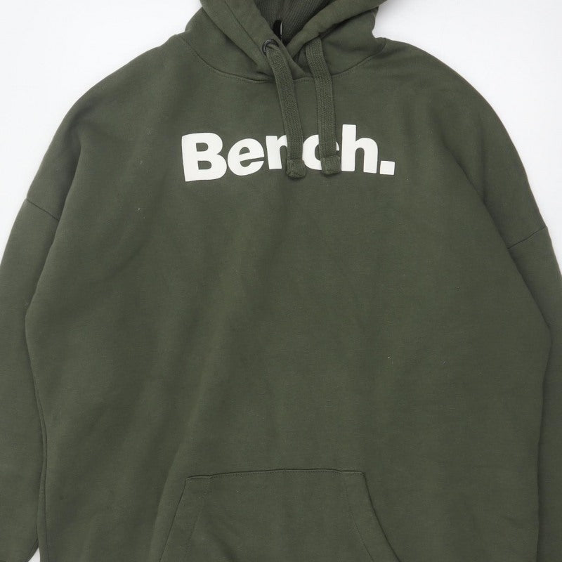 Bench Women’s Green UK 14 Pullover Hoodie Logo Fleece