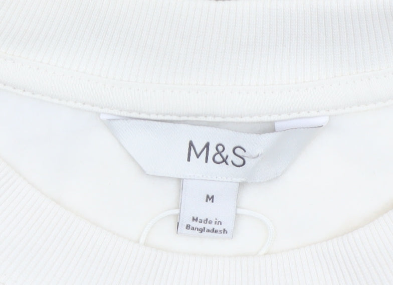 Marks & Spencer Women’s Ivory Brown Striped Pullover Sweatshirt M