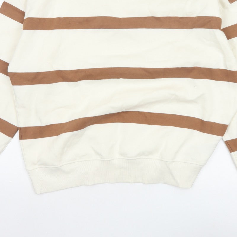 Marks & Spencer Women’s Ivory Brown Striped Pullover Sweatshirt M