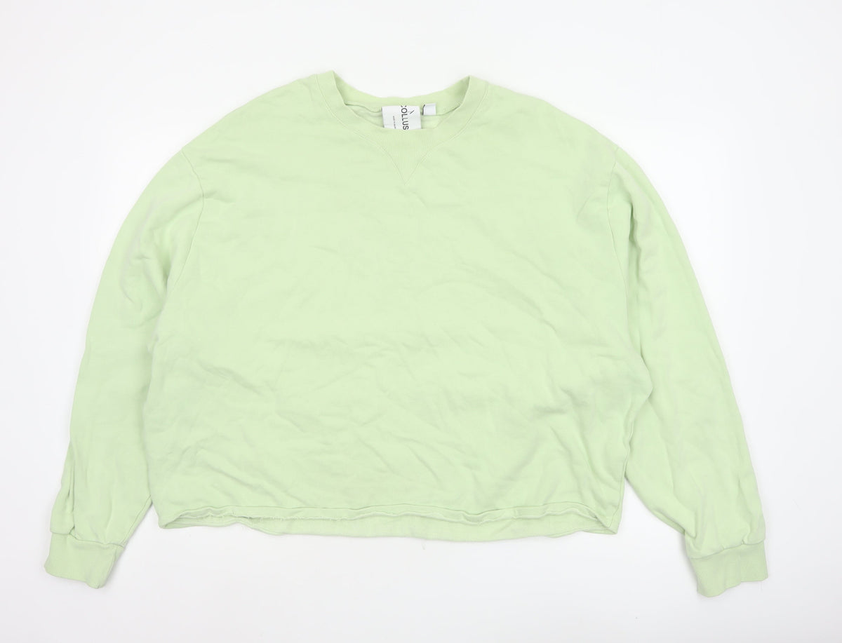 Collusion Women Green 3XL Oversized Crew Neck Cotton Sweatshirt