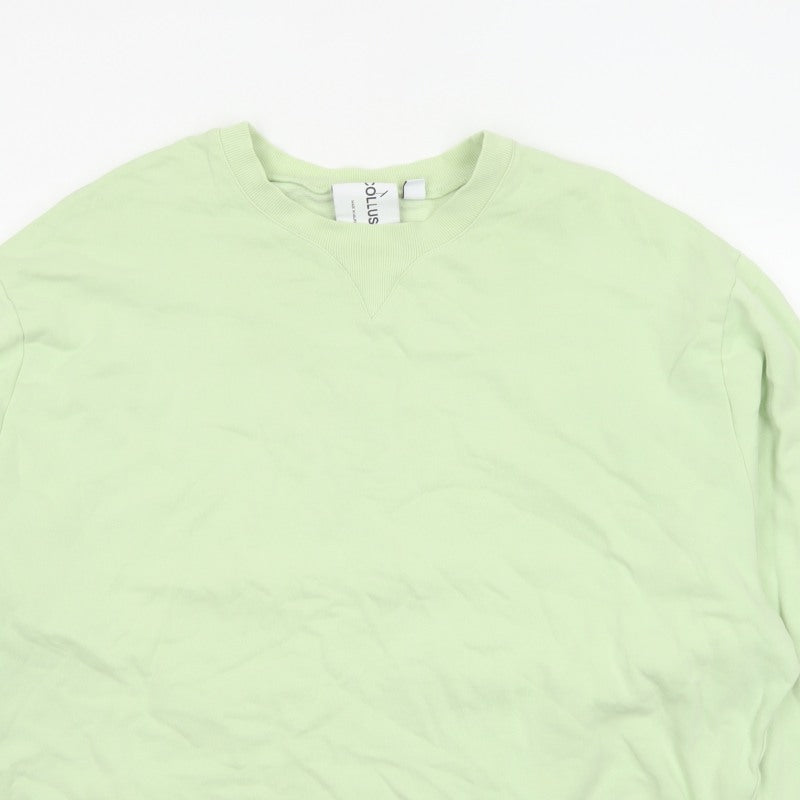 Collusion Women Green 3XL Oversized Crew Neck Cotton Sweatshirt
