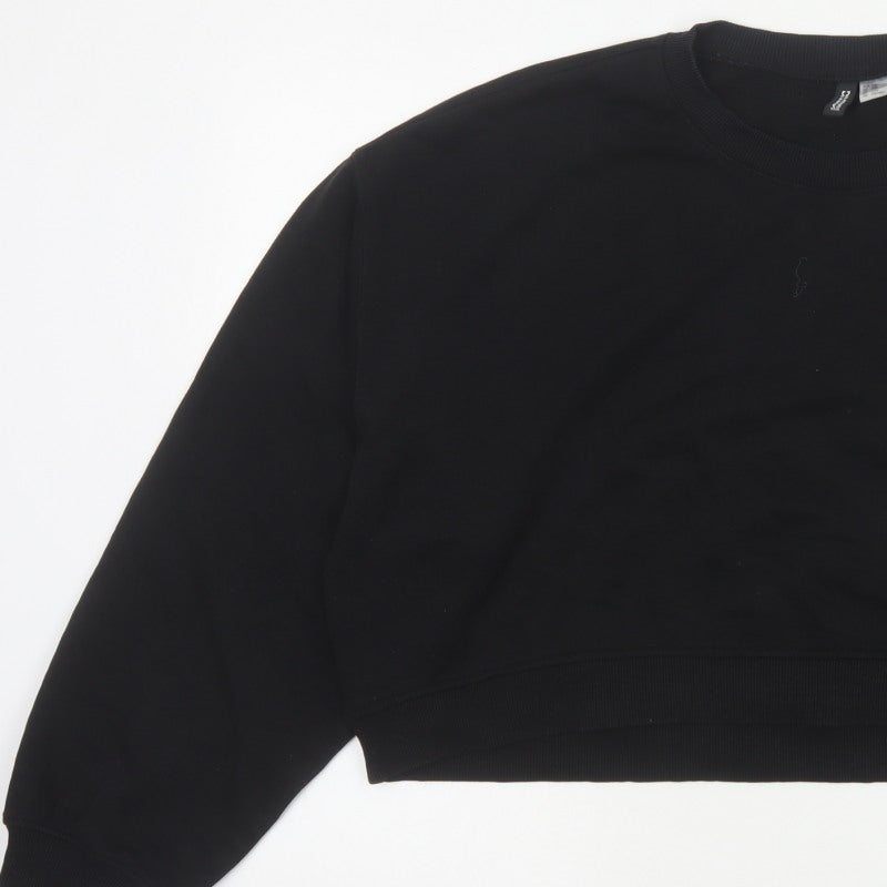H&M Unisex Black UK 26 Love Print Crew Neck Pullover Sweatshirt