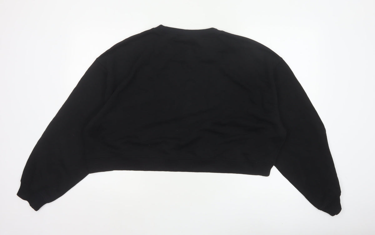 H&M Unisex Black UK 26 Love Print Crew Neck Pullover Sweatshirt