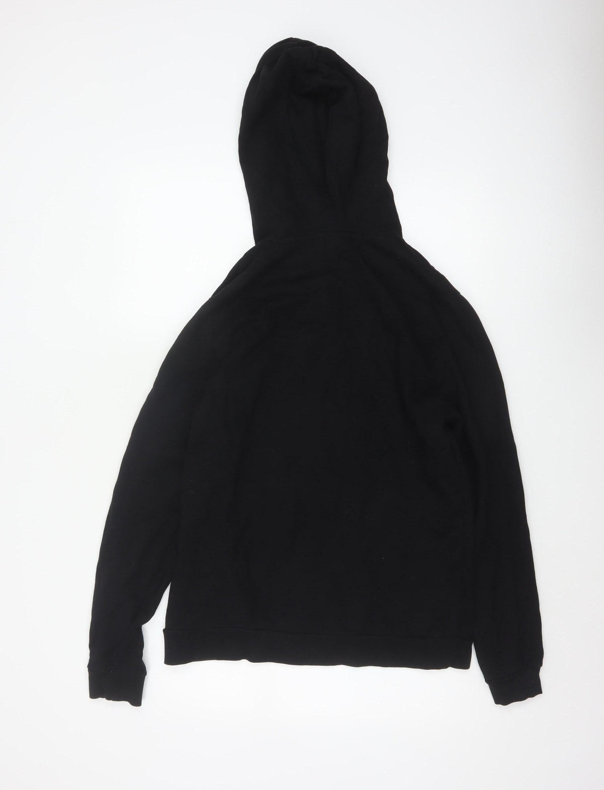 ASOS Design Men Black S Pullover Hoodie Drawstring Pocket Cotton