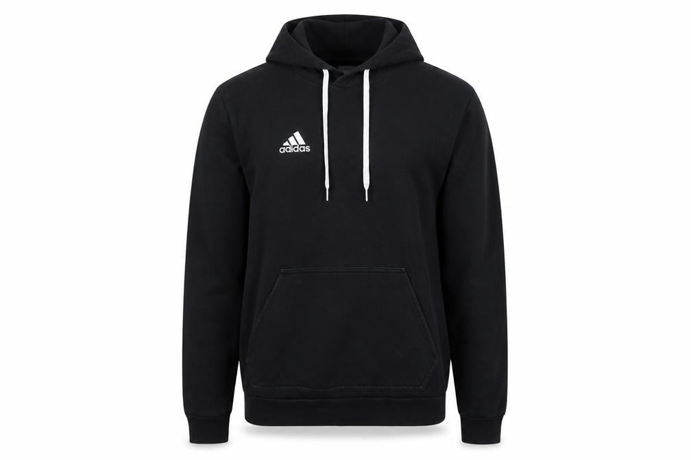 adidas Men’s Black S Pullover Hoodie Logo Drawstring Sports