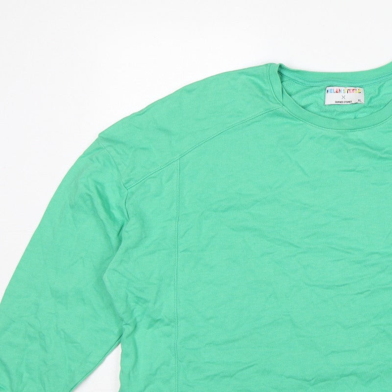 Helen Steele Women Green XL Raglan Crew Neck Pullover Sweatshirt