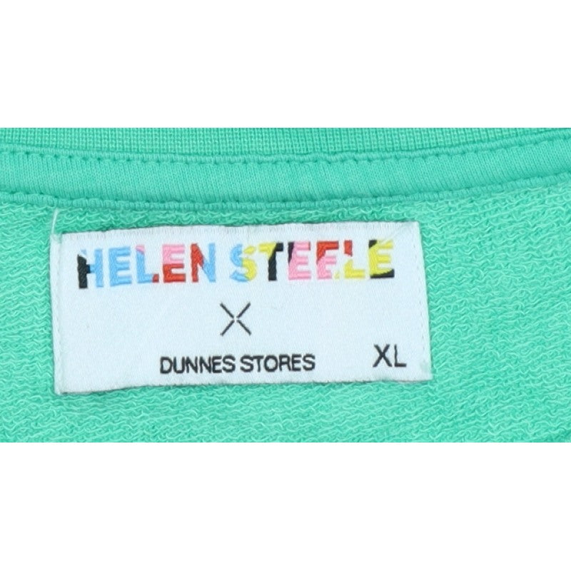 Helen Steele Women Green XL Raglan Crew Neck Pullover Sweatshirt