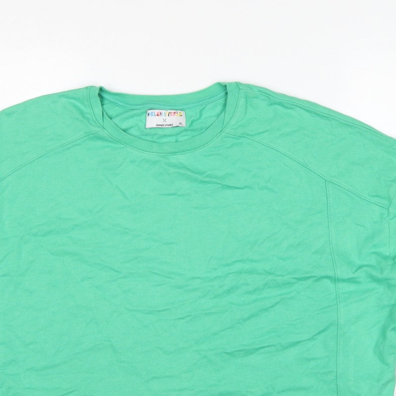 Helen Steele Women Green XL Raglan Crew Neck Pullover Sweatshirt