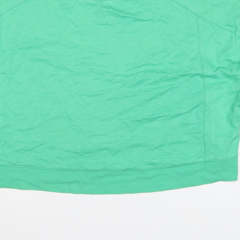 Helen Steele Women Green XL Raglan Crew Neck Pullover Sweatshirt