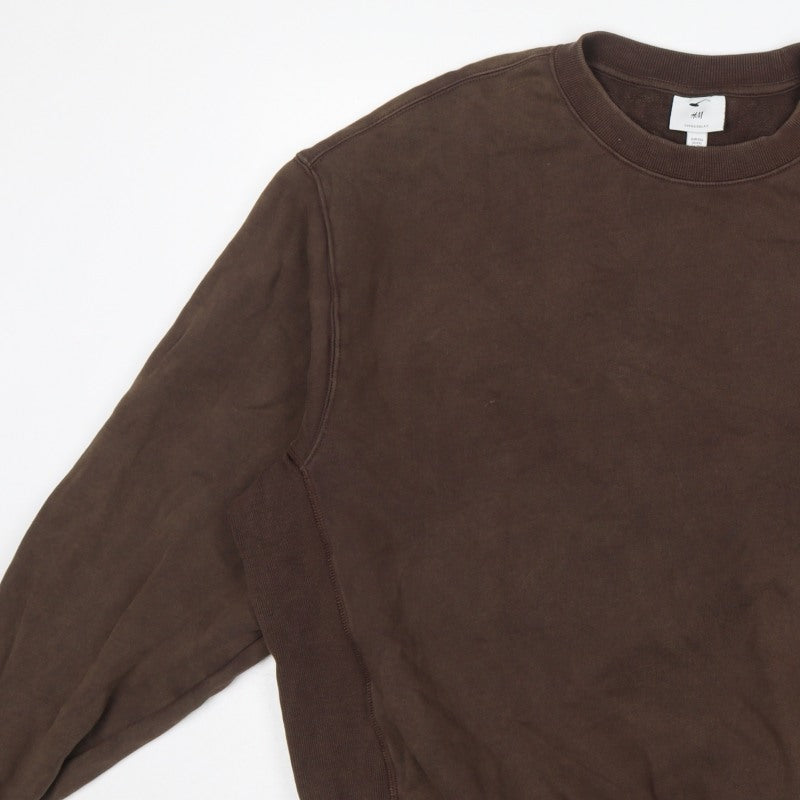 H&M Women’s Brown 2XL Oversized Fit Crew Neck Cotton Sweatshirt