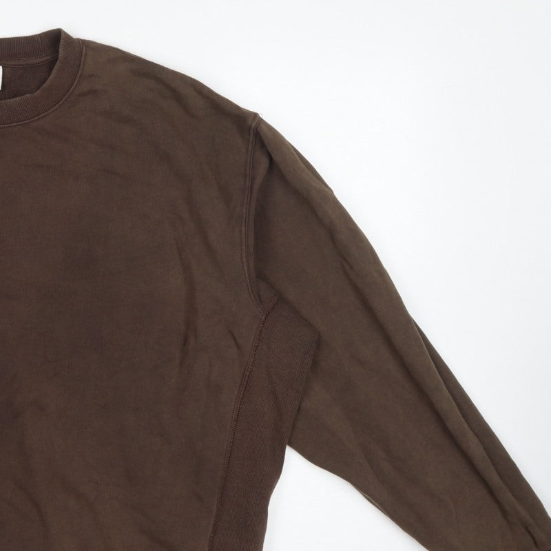 H&M Women’s Brown 2XL Oversized Fit Crew Neck Cotton Sweatshirt