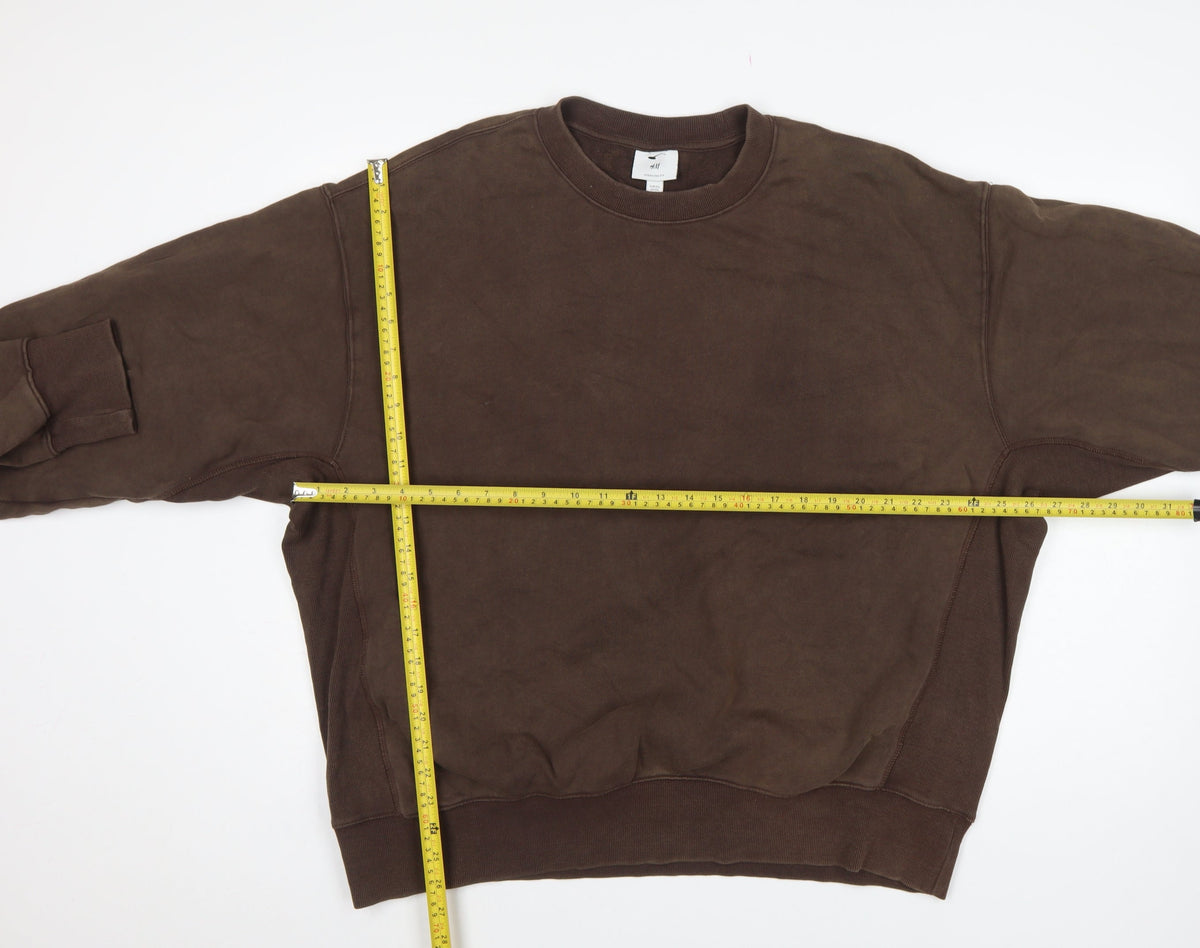 H&M Women’s Brown 2XL Oversized Fit Crew Neck Cotton Sweatshirt