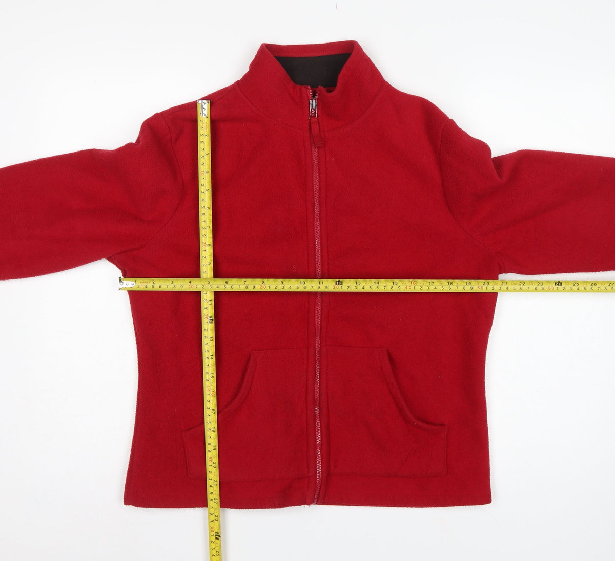 M&Co Women’s Red M Fleece Full Zip Collared Jacket