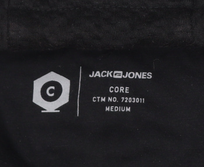 Jack & Jones Men Black M Pullover Hoodie Core Performance Pockets