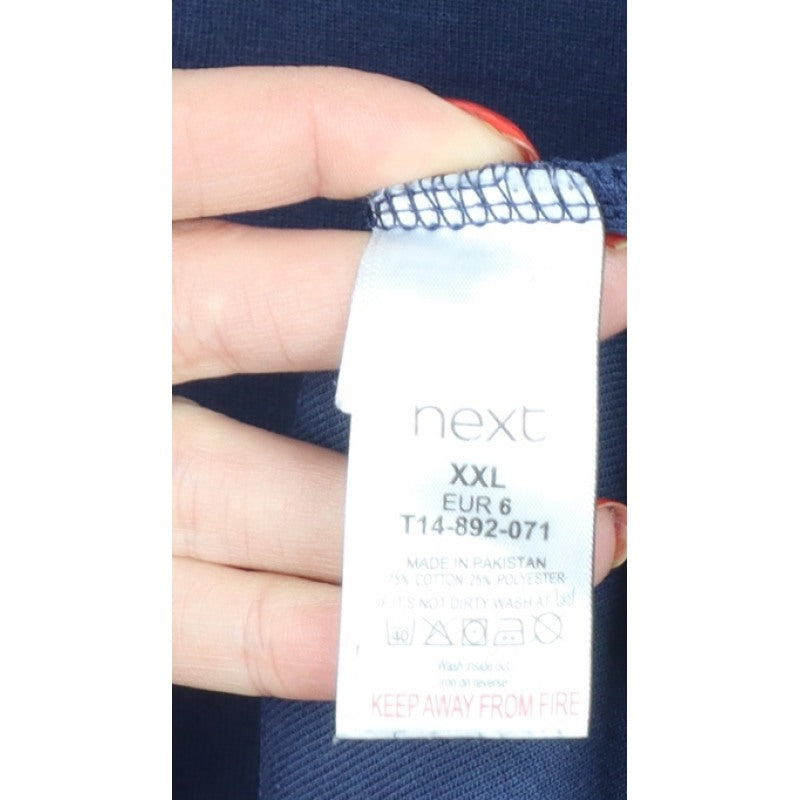 Next Active Men’s Blue 2XL Crew Neck Pullover Sweatshirt Zip Pockets