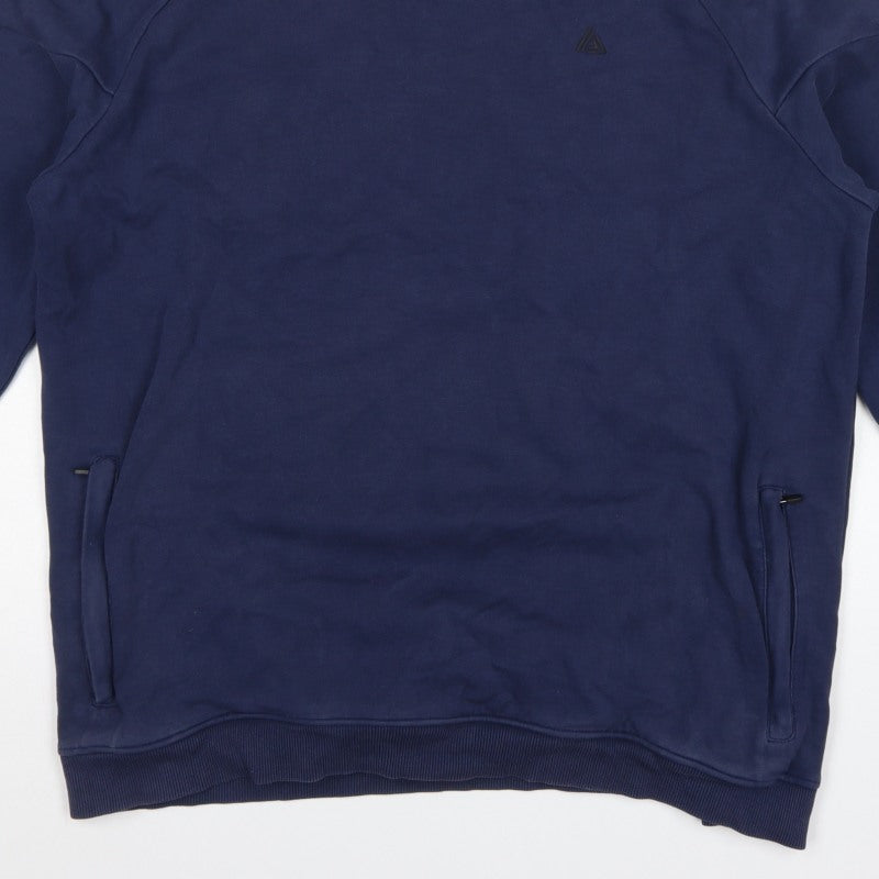 Next Active Men’s Blue 2XL Crew Neck Pullover Sweatshirt Zip Pockets