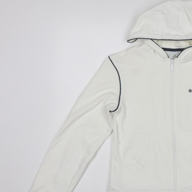Adidas Women’s White UK 12 Full Zip Hooded Fleece Hoodie