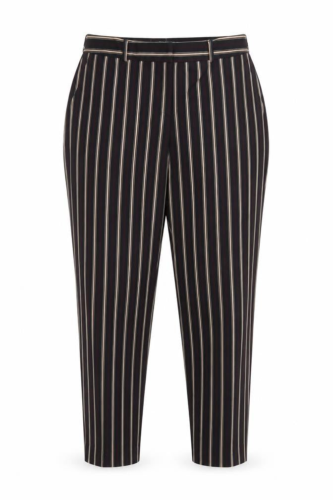 Dorothy Perkins Women Black Stripe UK 14 Tapered Smart Trousers