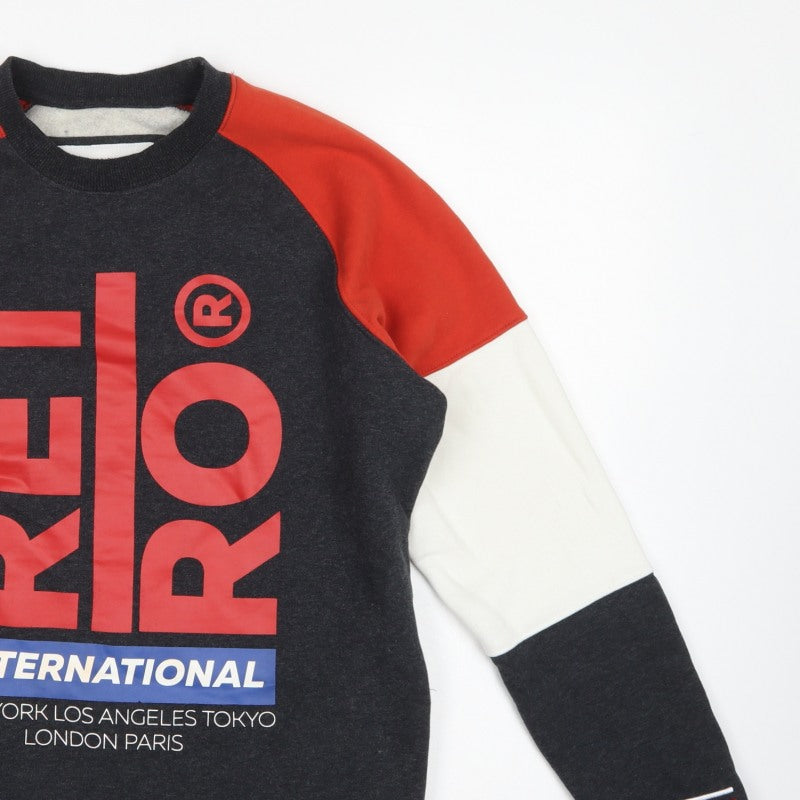Retro Jeans Men’s Black Red M Graphic Logo Pullover Sweatshirt