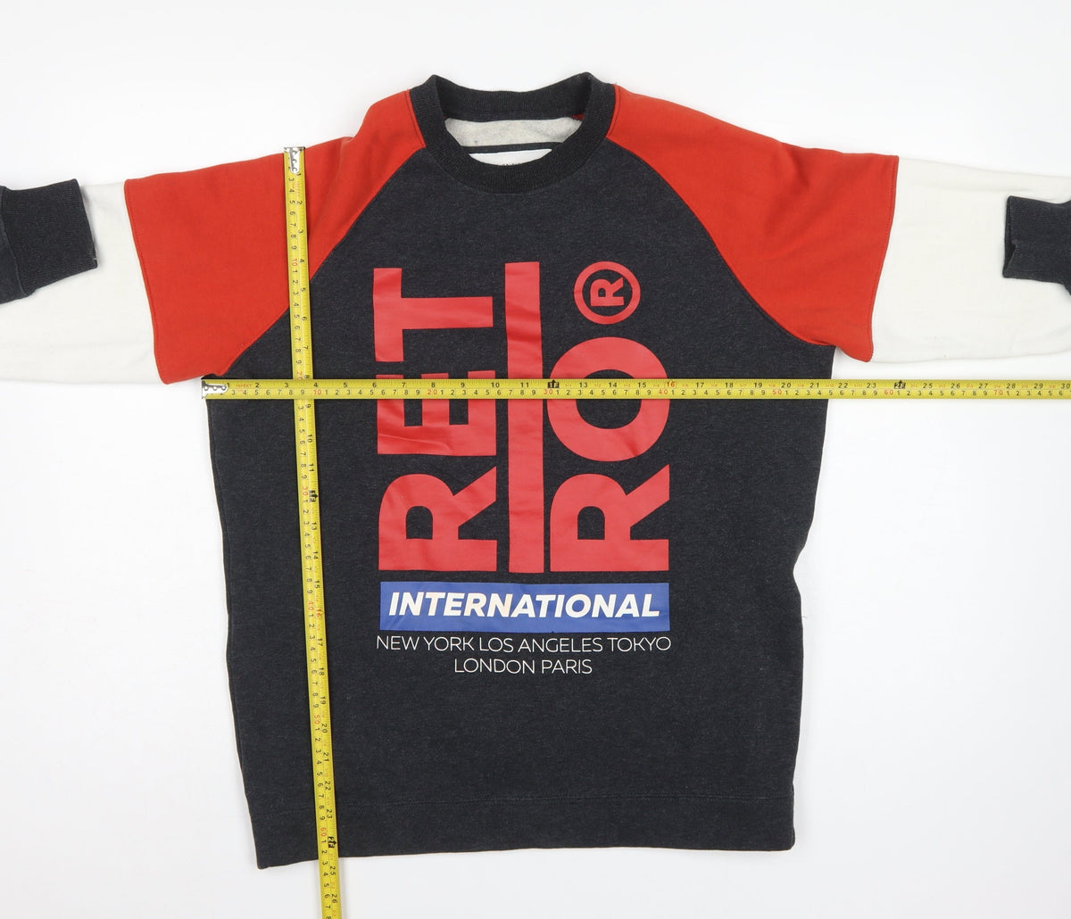 Retro Jeans Men’s Black Red M Graphic Logo Pullover Sweatshirt