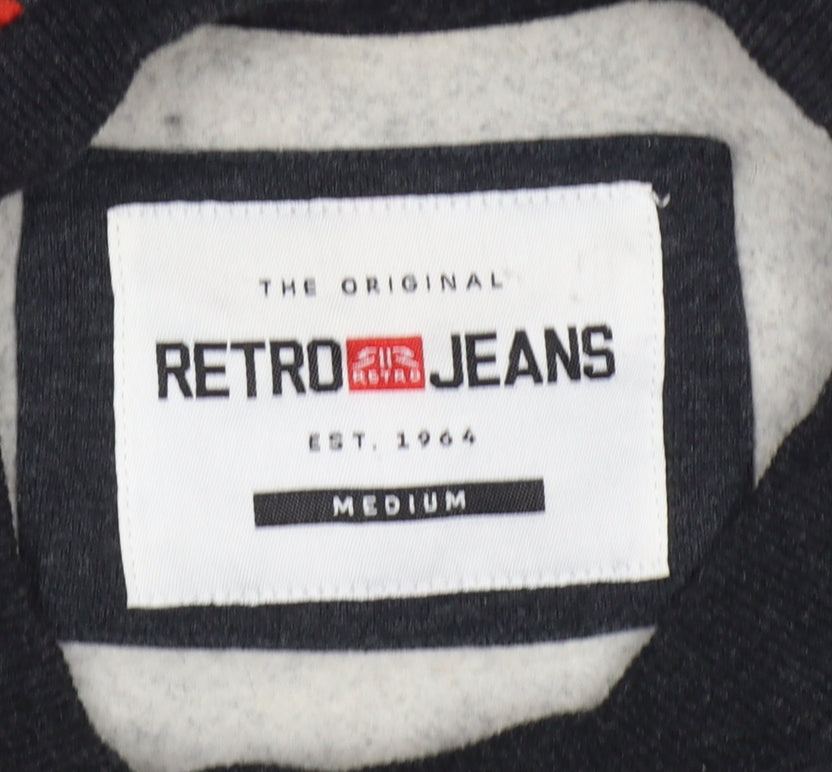 Retro Jeans Men’s Black Red M Graphic Logo Pullover Sweatshirt