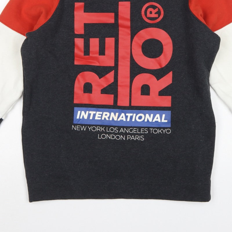 Retro Jeans Men’s Black Red M Graphic Logo Pullover Sweatshirt