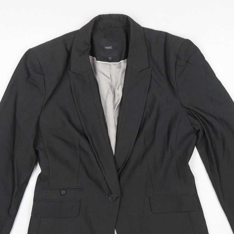 Next Women’s Black Size 12R Tailored Single-Breasted Blazer Jacket