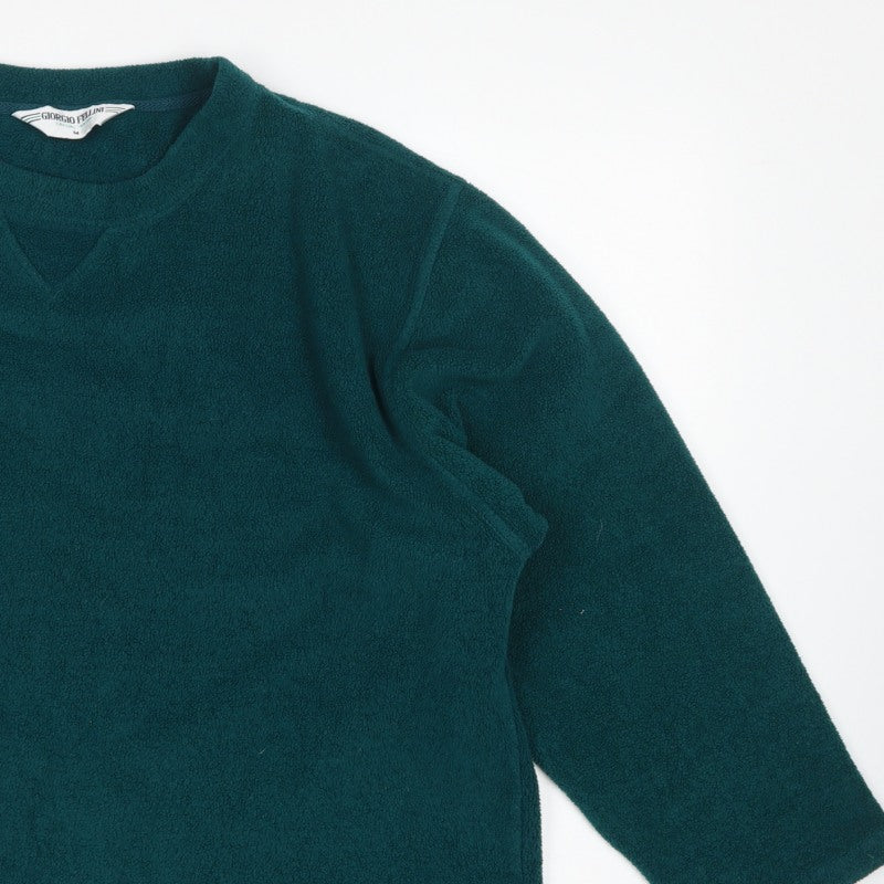 Giorgio Fellini Women Green M Fleece Pullover Sweatshirt Long Sleeve