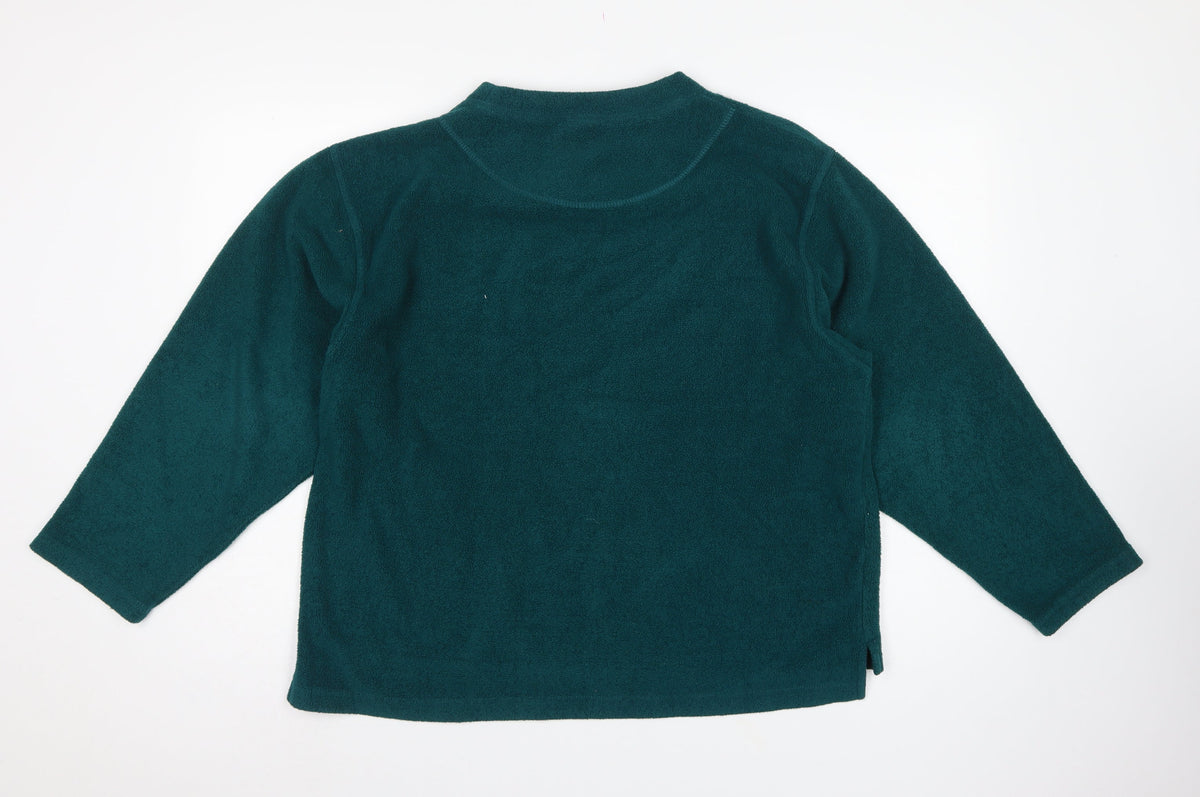Giorgio Fellini Women Green M Fleece Pullover Sweatshirt Long Sleeve