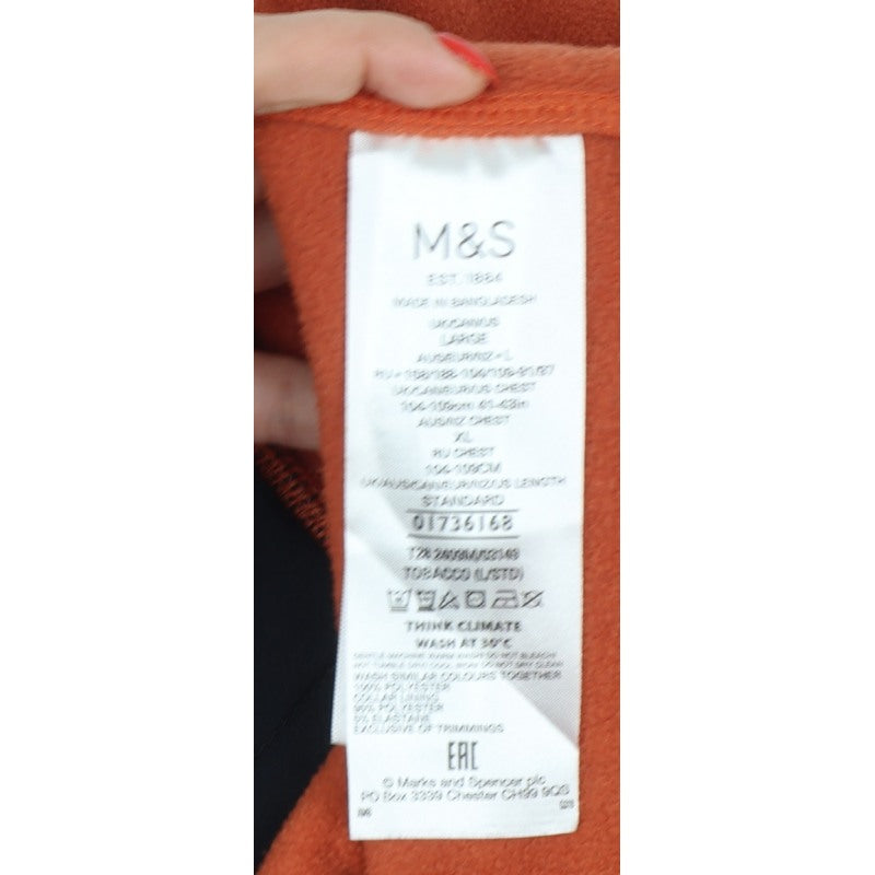Marks and Spencer Men's Orange L Fleece Full Zip Basic Jacket