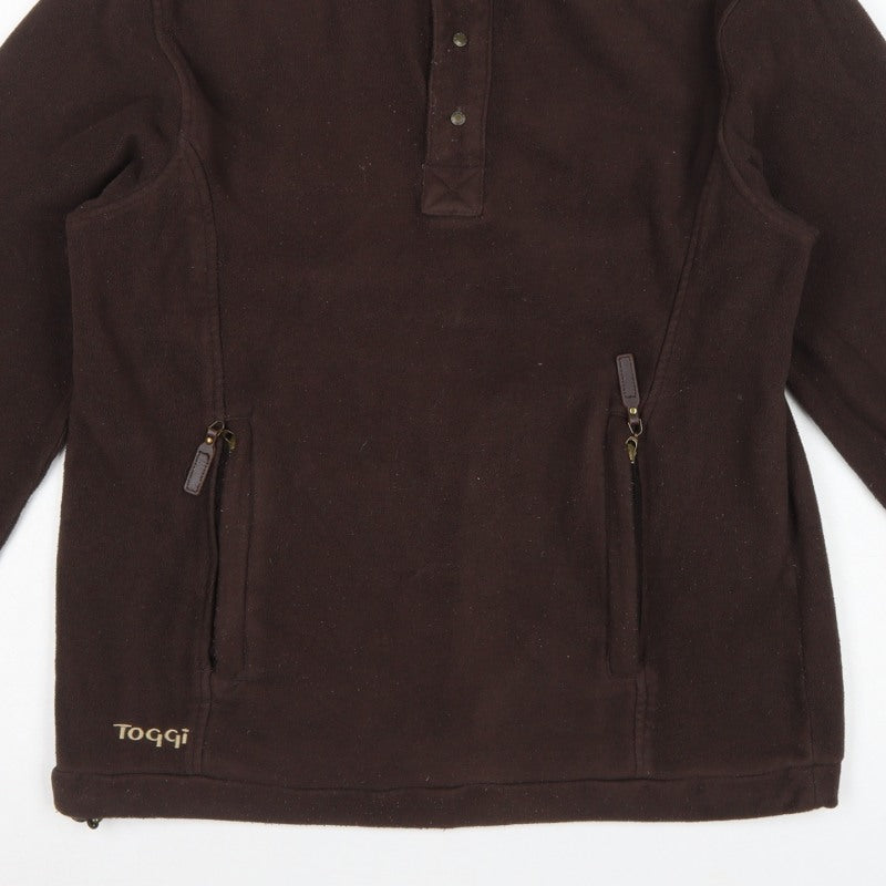 Toggi Men’s Brown XS Fleece Henley Sweatshirt High Neck Riding