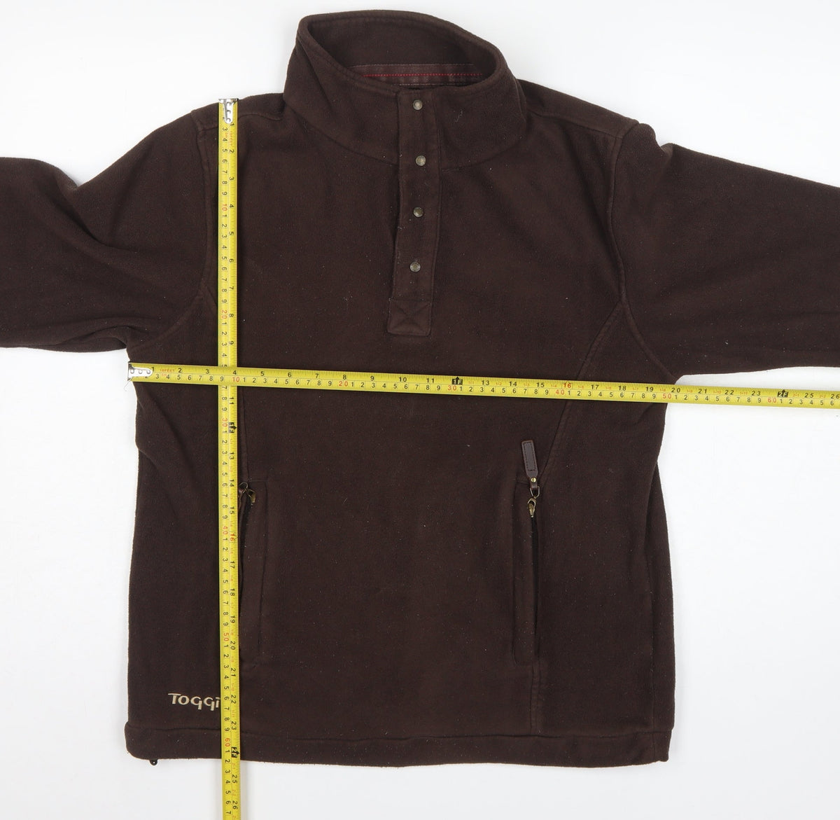 Toggi Men’s Brown XS Fleece Henley Sweatshirt High Neck Riding