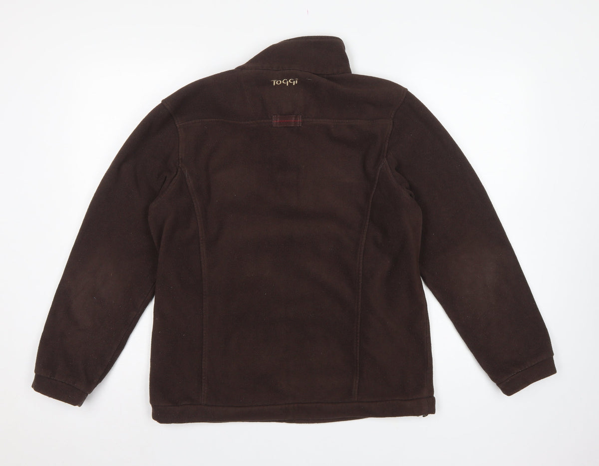 Toggi Men’s Brown XS Fleece Henley Sweatshirt High Neck Riding