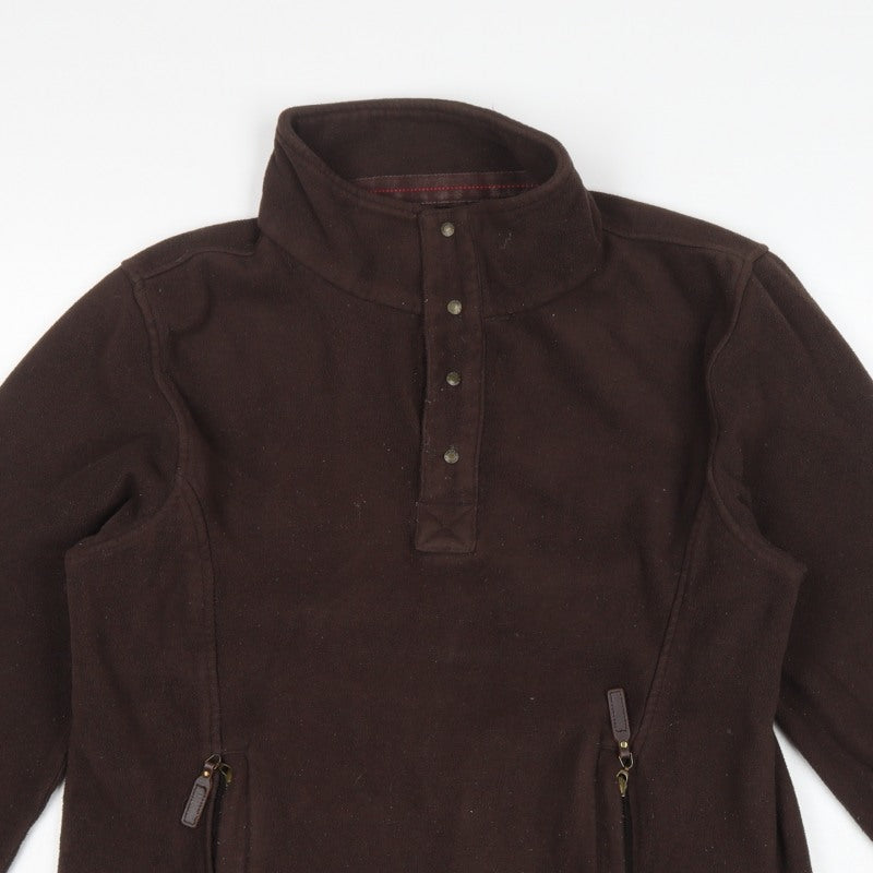 Toggi Men’s Brown XS Fleece Henley Sweatshirt High Neck Riding