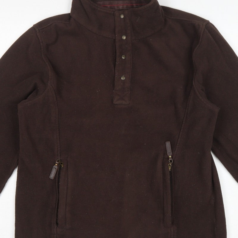 Toggi Men’s Brown XS Fleece Henley Sweatshirt High Neck Riding
