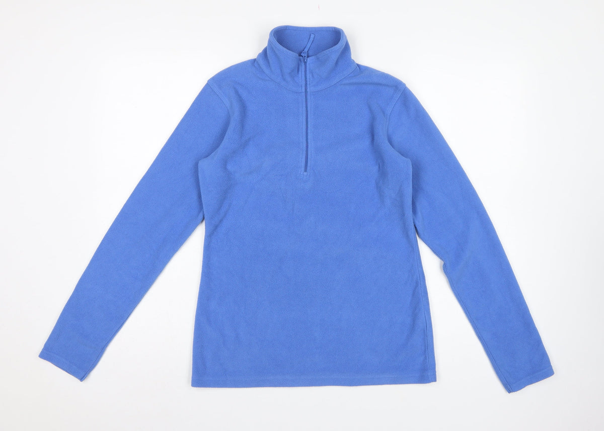 Mountain Warehouse Women Blue S Fleece 1/2 Zip High Neck Pullover Sweatshirt