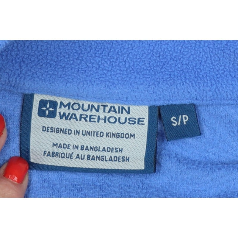 Mountain Warehouse Women Blue S Fleece 1/2 Zip High Neck Pullover Sweatshirt