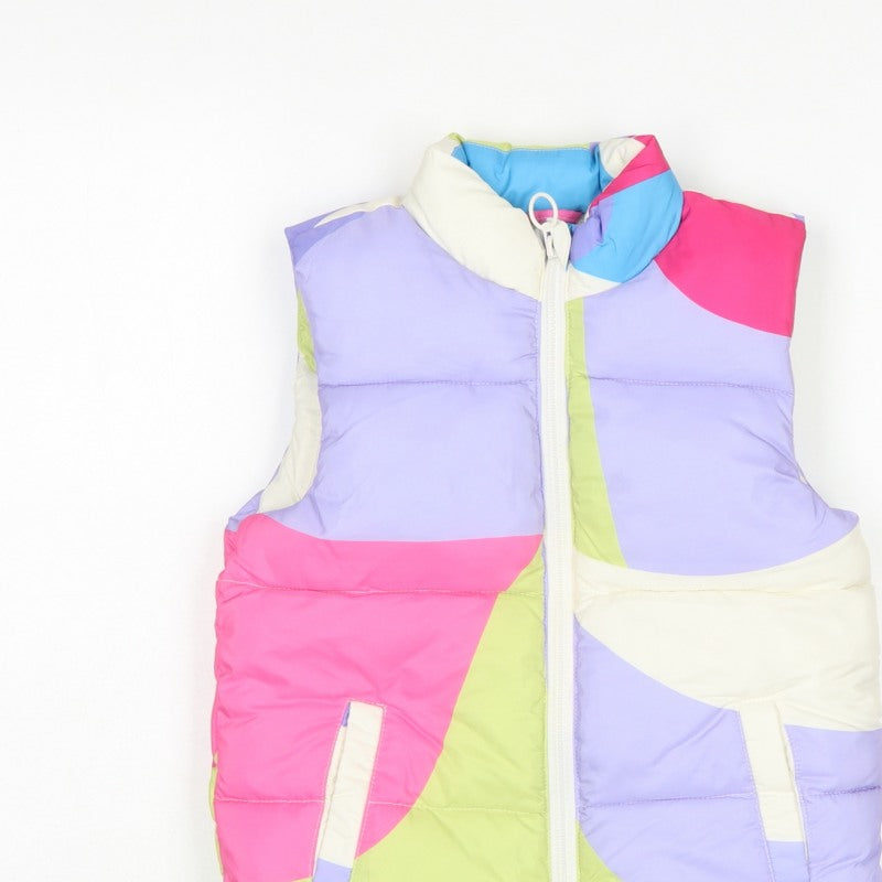 M&S Girls Multicoloured 5-6 Years Puffer Waistcoat Padded Full Zip