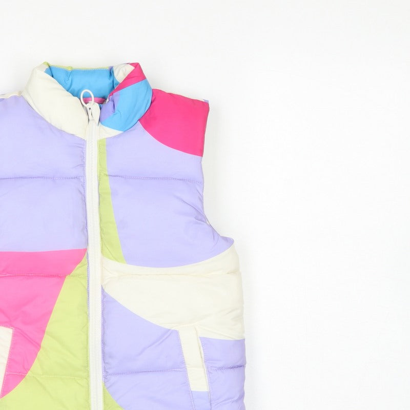 M&S Girls Multicoloured 5-6 Years Puffer Waistcoat Padded Full Zip