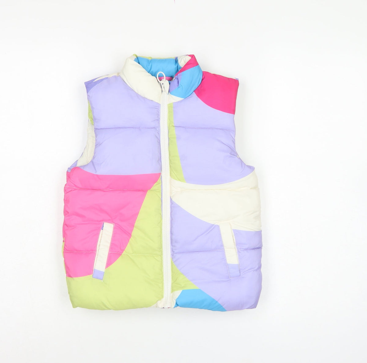 M&S Girls Multicoloured 5-6 Years Puffer Waistcoat Padded Full Zip