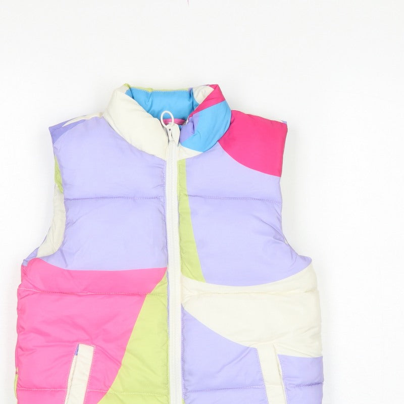 M&S Girls Multicoloured 5-6 Years Puffer Waistcoat Padded Full Zip