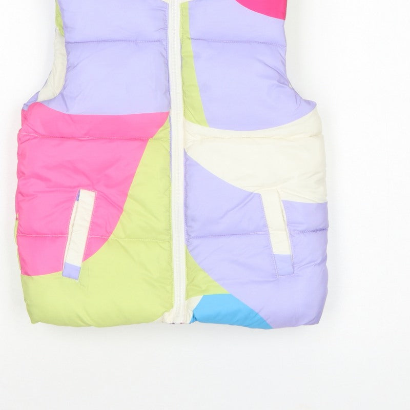M&S Girls Multicoloured 5-6 Years Puffer Waistcoat Padded Full Zip