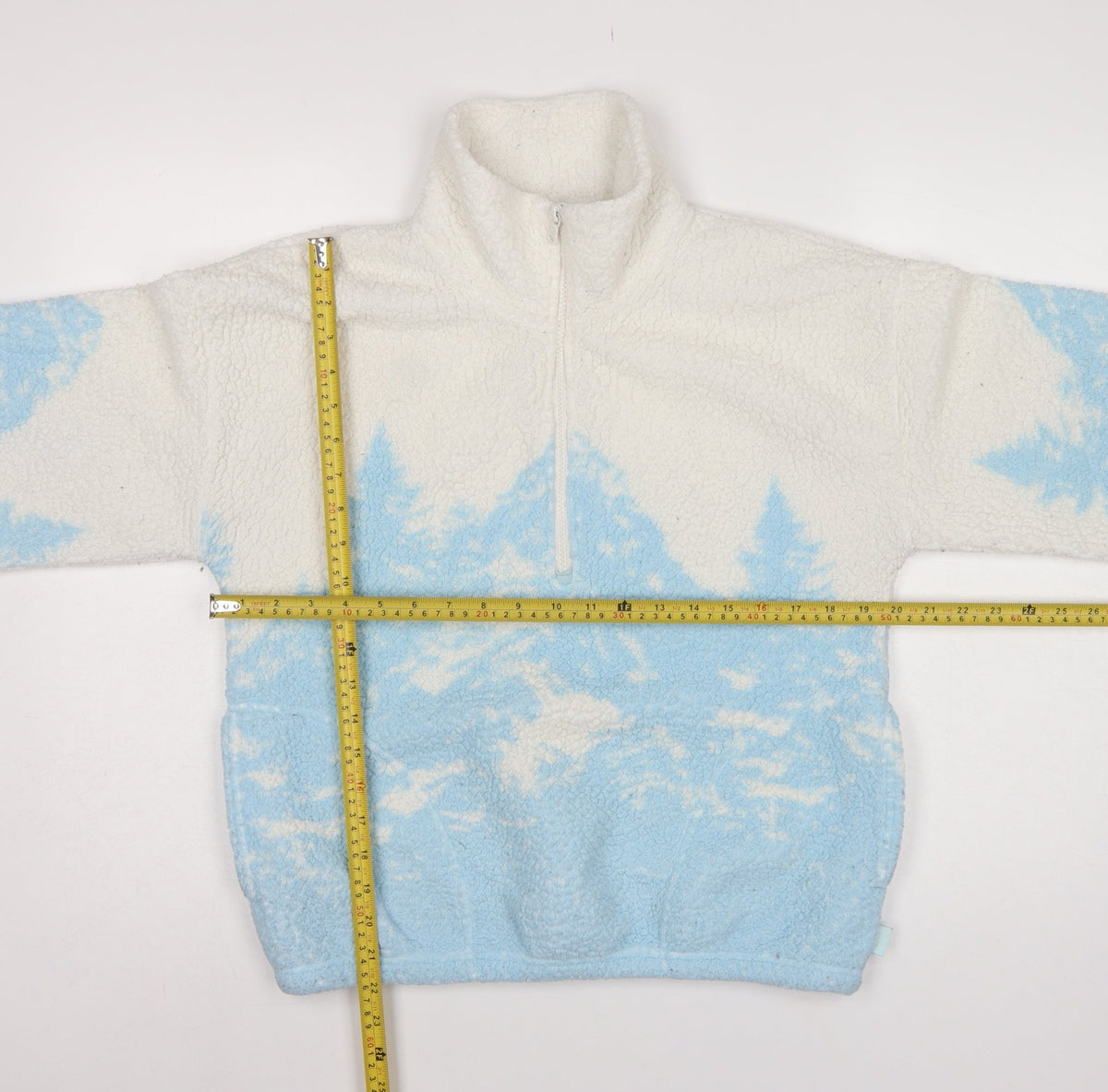 Gilly Hicks Women’s Blue White Sherpa 1/2 Zip Fleece Sweatshirt S
