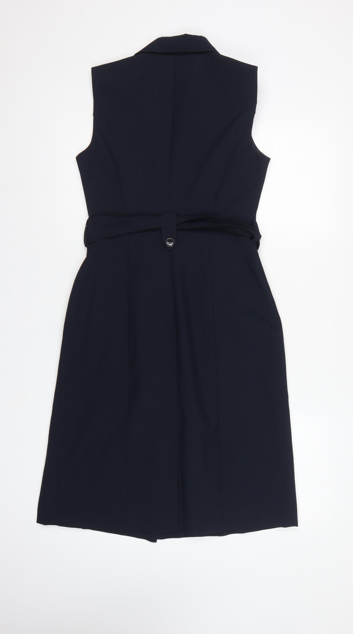 Dorothy Perkins Women Blue UK 8 Sleeveless Belted Jacket Dress