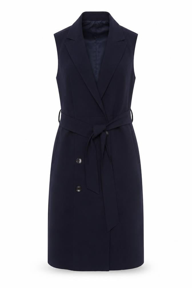 Dorothy Perkins Women Blue UK 8 Sleeveless Belted Jacket Dress